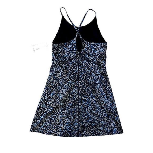 NWT Athleta Infinity Dress Women's Size Small Blue Leopard Built-in Shorts - Picture 4 of 6